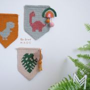 Receita em PDF – Flâmulas dinossauro Crochê