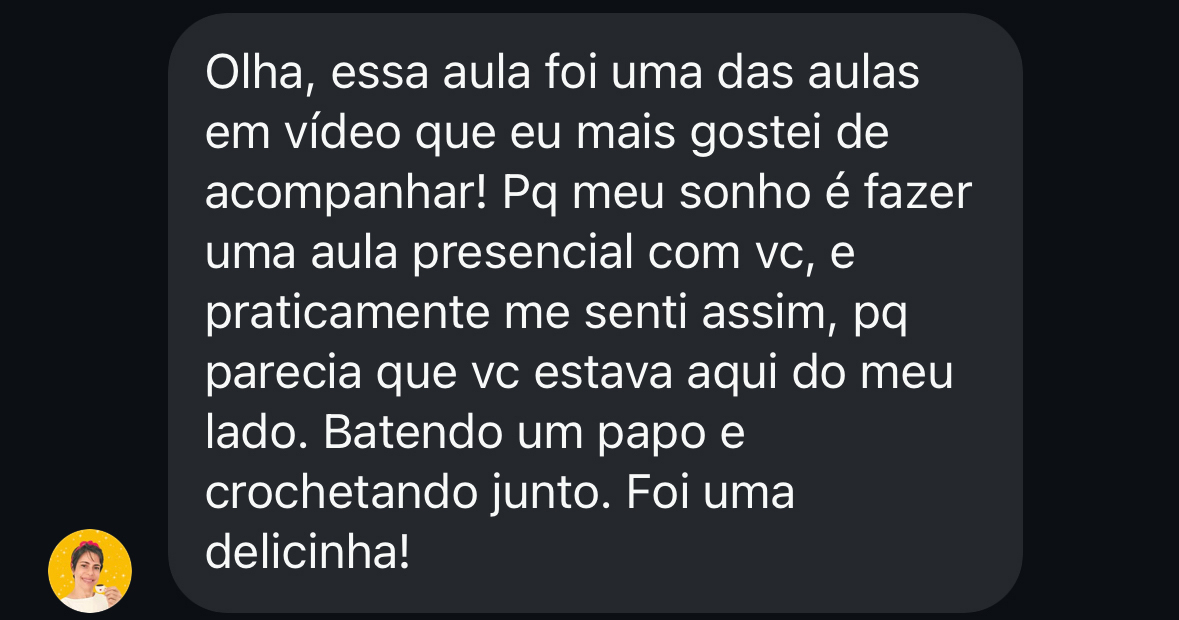 Depoimento de aluna sobre a aula em vídeo